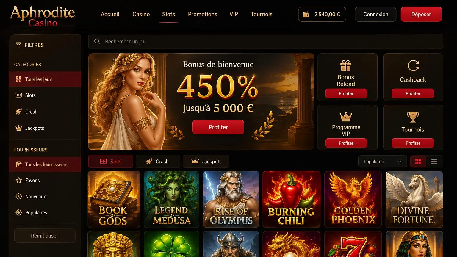 Pourquoi choisir Aphrodite Casino et sa sélection de jeux